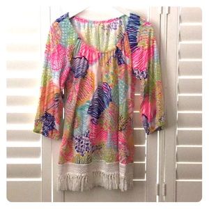Lilly Pulitzer multi colored ladies tunic, Med.